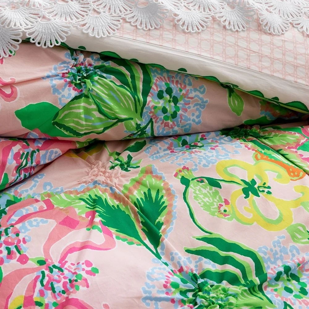 NWT Lilly Pulitzer Via Amore King Duvet Cover + 2 Standard Shams